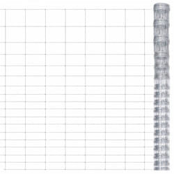 vidaXL Garden Fence Galvanised Steel 50x1.25 m Silver Wire Mesh Fence Barrier