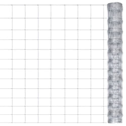 vidaXL Garden Fence Galvanised Steel 50x1.25 m Silver Outdoor Wire Fencing