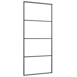 vidaXL Sliding Door Barn Door Sliding Door Panel Aluminium and ESG Glass Black