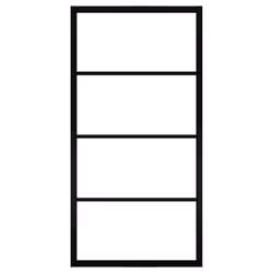 vidaXL Sliding Door Barn Door Sliding Door Panel Aluminium and ESG Glass Black - Additional view 3