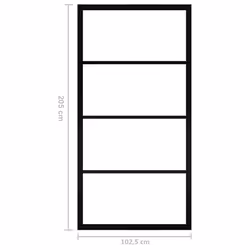 vidaXL Sliding Door Barn Door Sliding Door Panel Aluminium and ESG Glass Black - Additional view 6