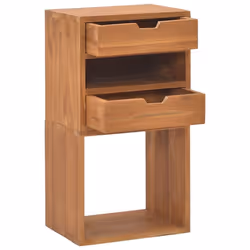 vidaXL Solid Teak Wood Storage Cabinet Wooden Side Drawer Organiser Indoor