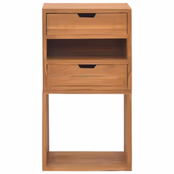 vidaXL Solid Teak Wood Storage Cabinet Wooden Side Drawer Organiser Indoor