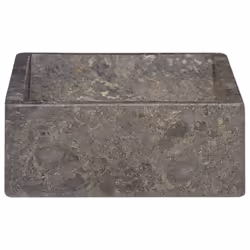 vidaXL Sink Washroom Natural Stone Basin Bathroom Home Marble High Gloss Grey - Additional view 2