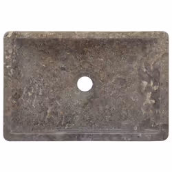 vidaXL Sink Washroom Natural Stone Basin Bathroom Home Marble High Gloss Grey - Additional view 3