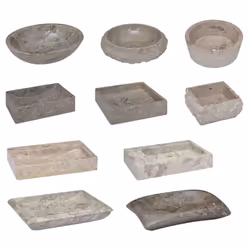 vidaXL Sink Grey Marble Natural Stone Basin Washroom Bathroom Home Accessory - Additional view 2