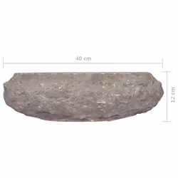 vidaXL Sink Grey Marble Natural Stone Basin Washroom Bathroom Home Accessory - Additional view 4