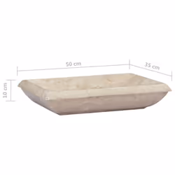 vidaXL Sink Cream 50x35x10 cm Marble Washroom Natural Stone Basin Bathroom - Additional view 6