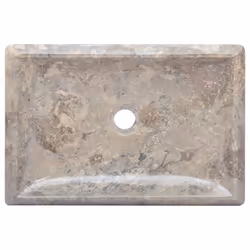 vidaXL Sink Grey 50x35x10 cm Marble Washroom Natural Stone Basin Bathroom - Additional view 4