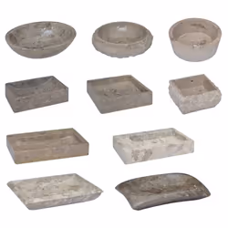 vidaXL Sink Grey 50x35x10 cm Marble Washroom Natural Stone Basin Bathroom - Additional view 7