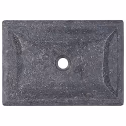 vidaXL Sink Grey 50x35x10 cm Marble Washroom Natural Stone Basin Bathroom - Additional view 8