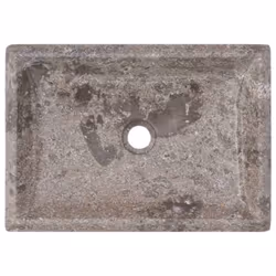 vidaXL Sink Grey 50x35x10 cm Marble Washroom Natural Stone Basin Bathroom - Additional view 9