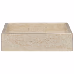 vidaXL Sink Cream 40x40x10 cm Marble Washroom Natural Stone Basin Bathroom - Additional view 2