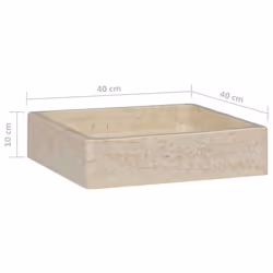 vidaXL Sink Cream 40x40x10 cm Marble Washroom Natural Stone Basin Bathroom - Additional view 5