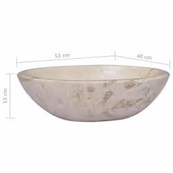 vidaXL Sink Cream 53x40x15 cm Marble Natural Stone Basin Washroom Bathroom - Additional view 6