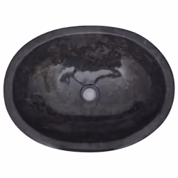 vidaXL Sink Black 53x40x15 cm Marble Natural Stone Basin Washroom Bathroom - Additional view 5