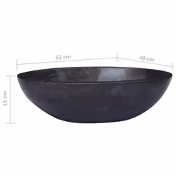 vidaXL Sink Black 53x40x15 cm Marble Natural Stone Basin Washroom Bathroom - Additional view 6