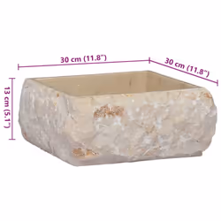 vidaXL Sink Cream 30x30x13 cm Marble Natural Stone Basin Washroom Bathroom - Additional view 3