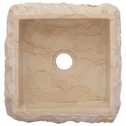 vidaXL Sink Cream 30x30x13 cm Marble Natural Stone Basin Washroom Bathroom - Additional view 5