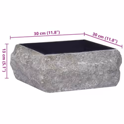 vidaXL Sink Black 30x30x13 cm Marble Natural Stone Basin Washroom Bathroom