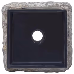 vidaXL Sink Black 30x30x13 cm Marble Natural Stone Basin Washroom Bathroom - Additional view 5