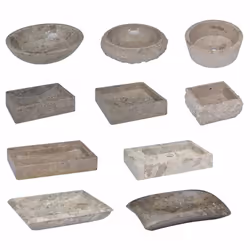 vidaXL Sink Grey 30x30x13 cm Marble Natural Stone Basin Washroom Bathroom - Additional view 8