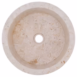 vidaXL Sink Cream Ã40x15 cm Marble Natural Stone Basin Washroom Bathroom Home - Additional view 6