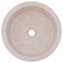 vidaXL Sink Cream Ã40x15 cm Marble Natural Stone Basin Washroom Bathroom Home - Additional view 9