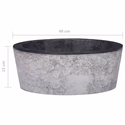 vidaXL Sink Black Ã40x15 cm Marble Natural Stone Basin Washroom Bathroom Home - Additional view 5