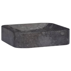 vidaXL Sink Black 40x40x10 cm Marble Natural Stone Basin Washroom Bathroom