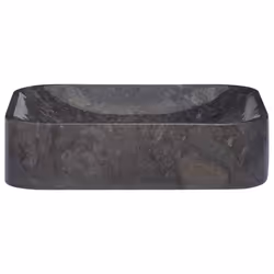 vidaXL Sink Black 40x40x10 cm Marble Natural Stone Basin Washroom Bathroom