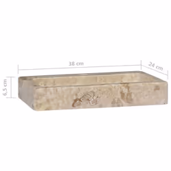 vidaXL Sink Cream 38x24x6.5 cm Marble Natural Stone Basin Washroom Bathroom - Additional view 8