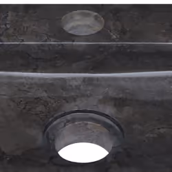 vidaXL Sink Black 38x24x6.5 cm Marble Natural Stone Basin Washroom Bathroom - Additional view 7