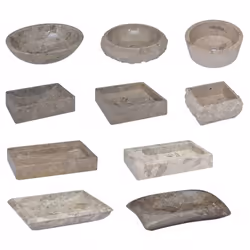 vidaXL Sink Grey 38x24x6.5 cm Marble Natural Stone Basin Washroom Bathroom - Additional view 10