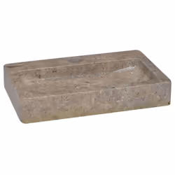 vidaXL Sink Grey 38x24x6.5 cm Marble Natural Stone Basin Washroom Bathroom - Additional view 2