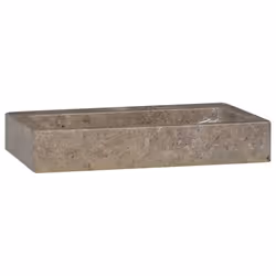 vidaXL Sink Grey 38x24x6.5 cm Marble Natural Stone Basin Washroom Bathroom - Additional view 3