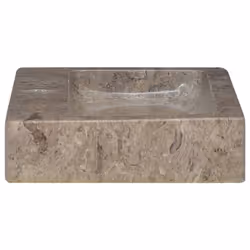 vidaXL Sink Grey 38x24x6.5 cm Marble Natural Stone Basin Washroom Bathroom - Additional view 5