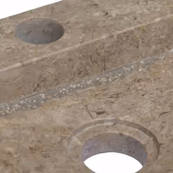 vidaXL Sink Grey 38x24x6.5 cm Marble Natural Stone Basin Washroom Bathroom - Additional view 7