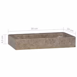 vidaXL Sink Grey 38x24x6.5 cm Marble Natural Stone Basin Washroom Bathroom - Additional view 8