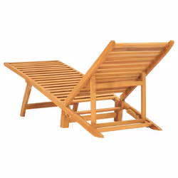 vidaXL Solid Teak Wood Sun Lounger Patio Wooden Sunbed Daybed Chaise Lounge