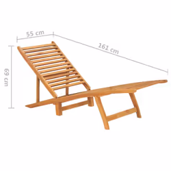 vidaXL Solid Teak Wood Sun Lounger Patio Wooden Sunbed Daybed Chaise Lounge - Additional view 5