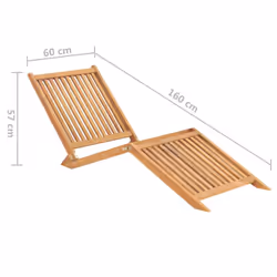 vidaXL Solid Teak Wood Sun Lounger Patio Wooden Sunbed Daybed Chaise Lounge - Additional view 7
