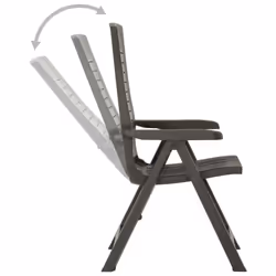 VidaXL 315831 outdoor chair Terrace Plastic Anthracite - Additional view 5