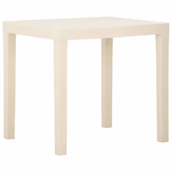 vidaXL Garden Table White Plastic Outdoor Dining Dinner Tea Coffee Desk Patio