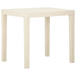vidaXL Garden Table White Plastic Outdoor Dining Dinner Tea Coffee Desk Patio