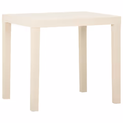 vidaXL Garden Table White Plastic Patio Outdoor Dining Dinner Tea Coffee Desk