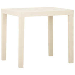 vidaXL Garden Table White Plastic Patio Outdoor Dining Dinner Tea Coffee Desk