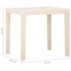 vidaXL Garden Table White Plastic Patio Outdoor Dining Dinner Tea Coffee Desk - Additional view 4