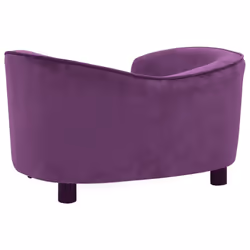 vidaXL Dog Sofa Burgundy Plush Animal Supply Pet Couch Comfortable Lounge - Additional view 4