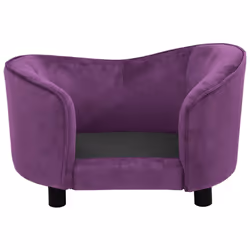 vidaXL Dog Sofa Burgundy Plush Animal Supply Pet Couch Comfortable Lounge - Additional view 5